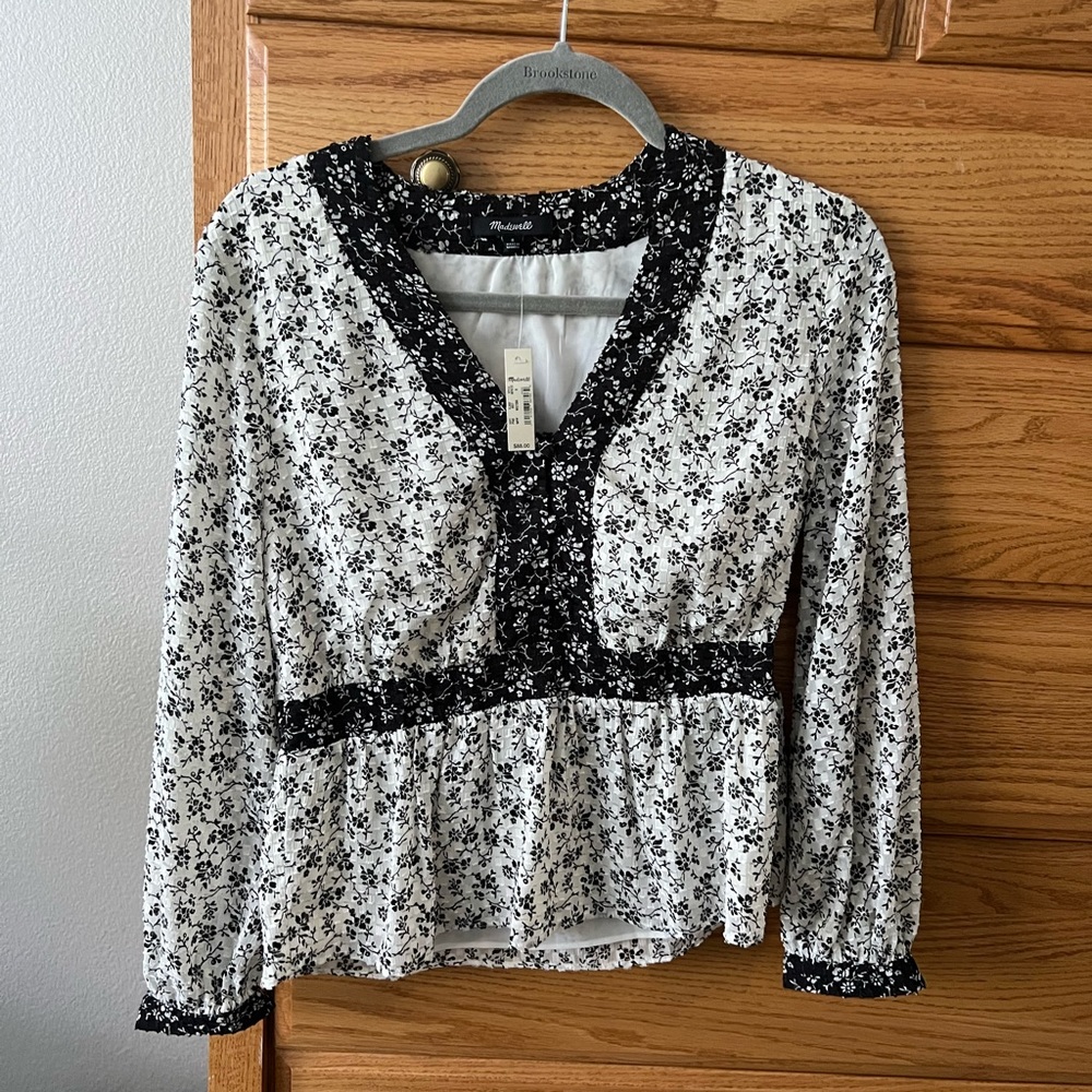 Madewell Floral Top NWT